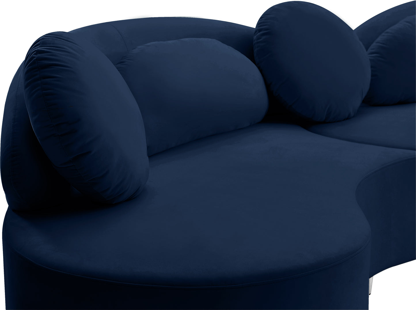 carlyle navy velvet 3pc. sectional (3 boxes) sectional