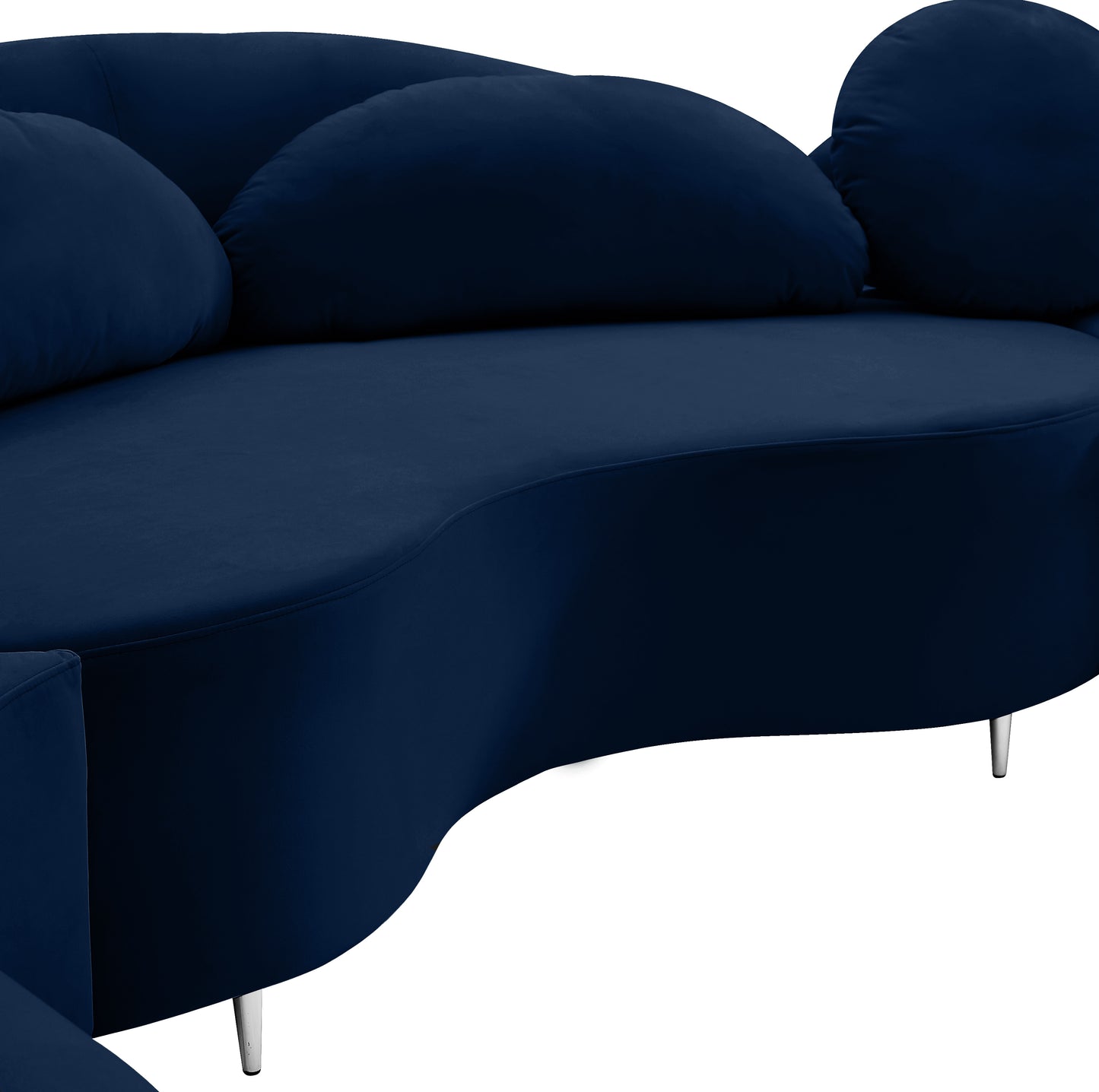 carlyle navy velvet 3pc. sectional (3 boxes) sectional