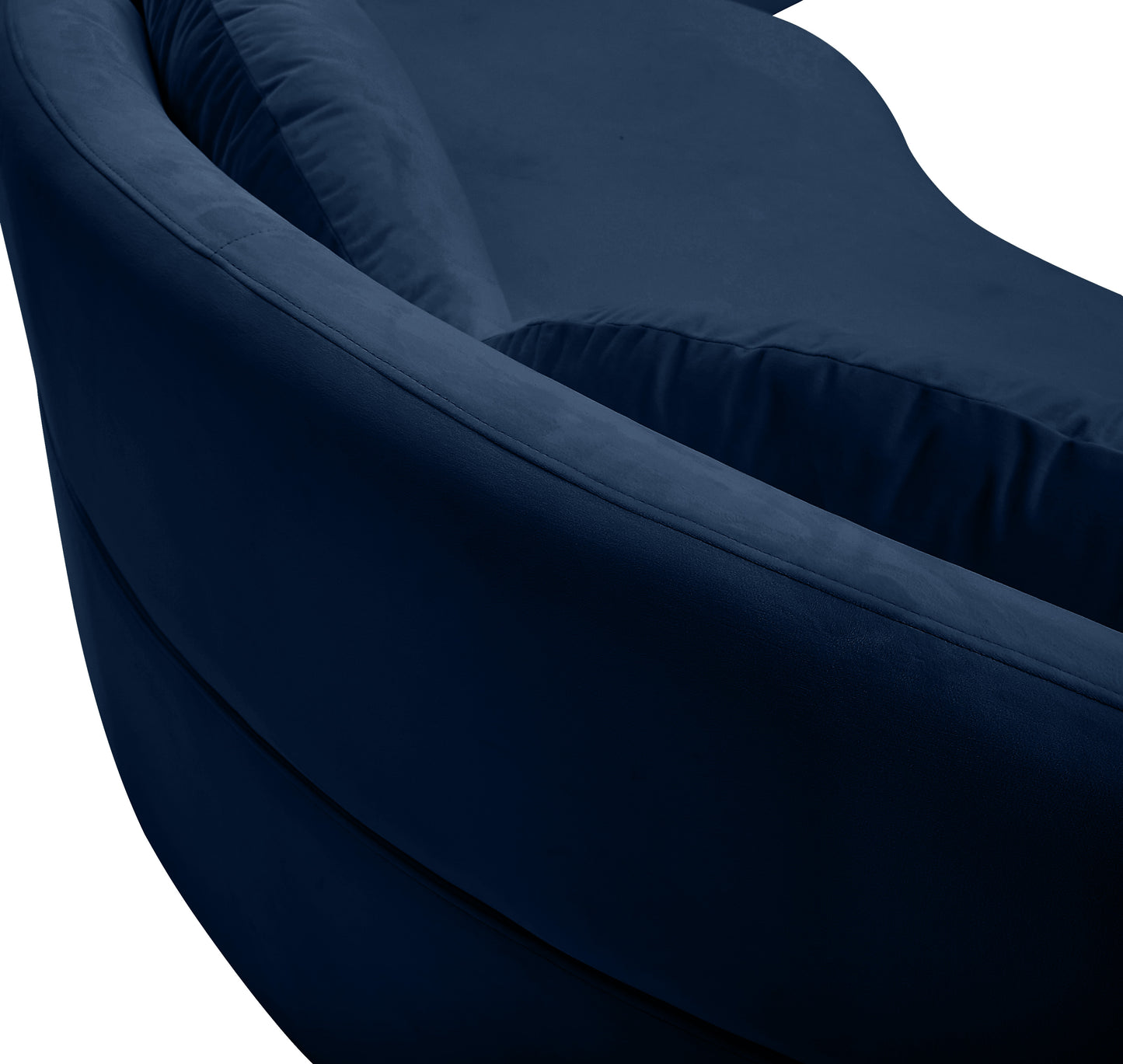 carlyle navy velvet 3pc. sectional (3 boxes) sectional