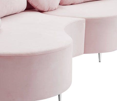 Carlyle Pink Velvet 3pc. Sectional (3 Boxes) Sectional