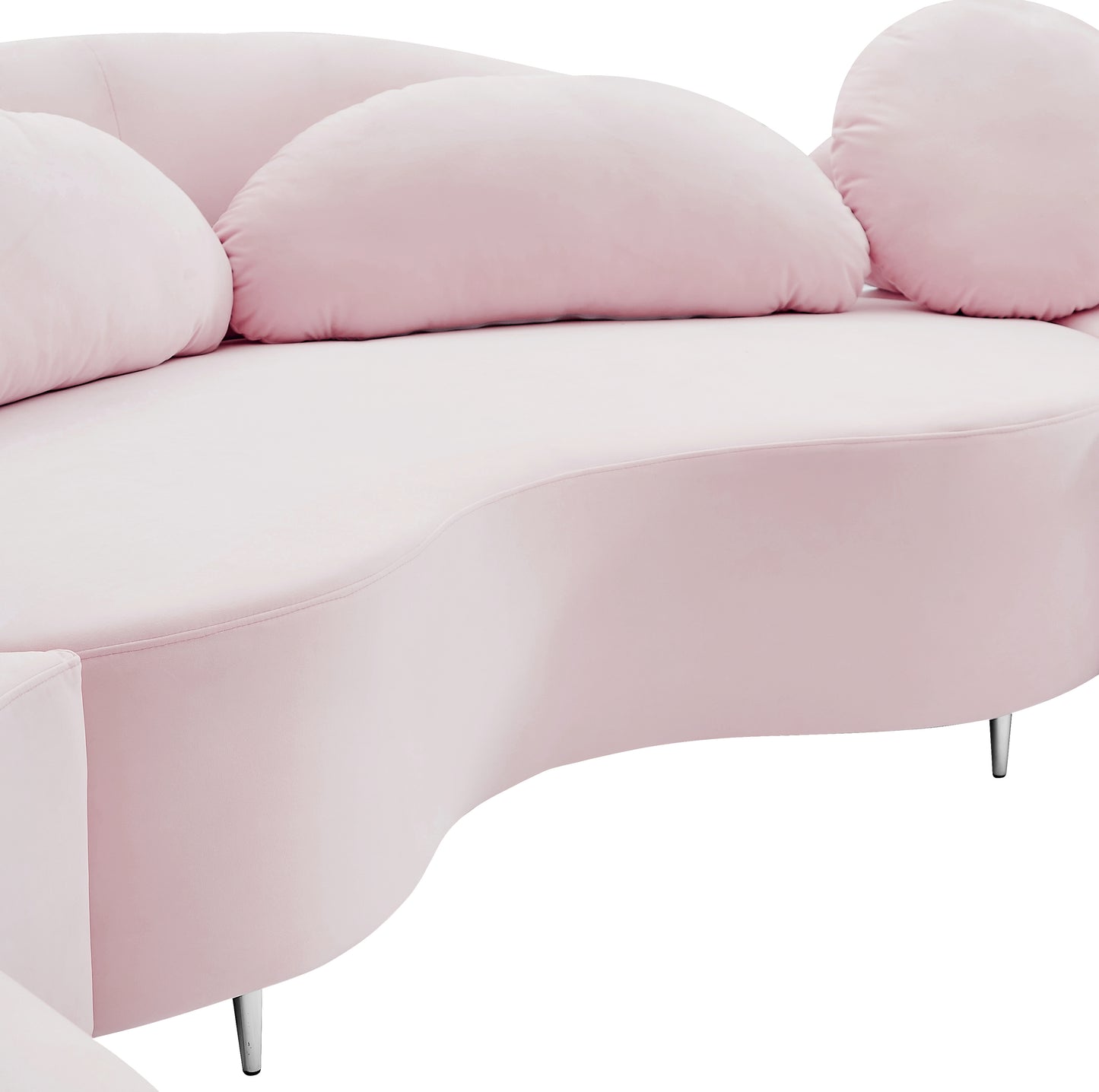 carlyle pink velvet 3pc. sectional (3 boxes) sectional