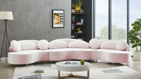 Carlyle Pink Velvet 3pc. Sectional (3 Boxes) Sectional