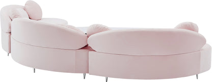 Carlyle Pink Velvet 3pc. Sectional (3 Boxes) Sectional