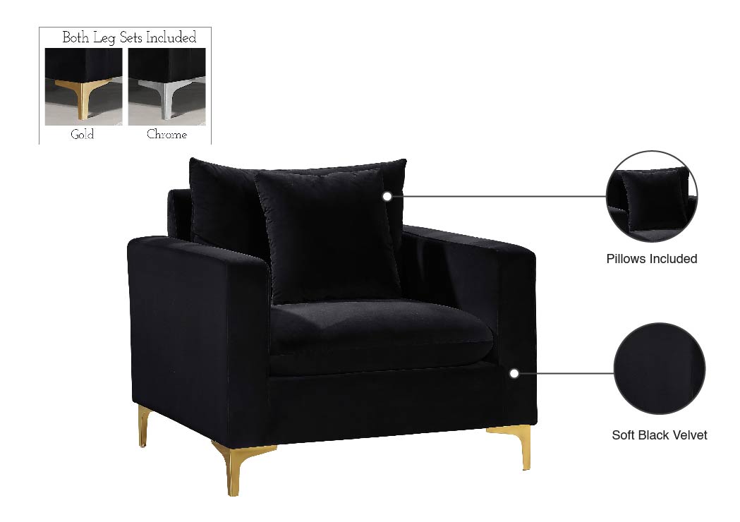 barrel black velvet chair c