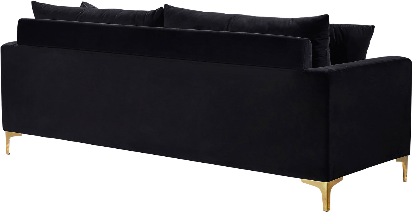 barrel black velvet sofa s