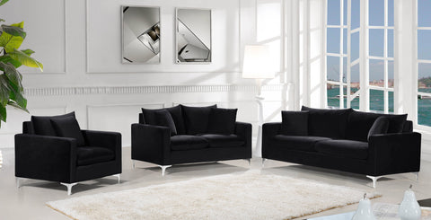 Barrel Black Velvet Sofa S