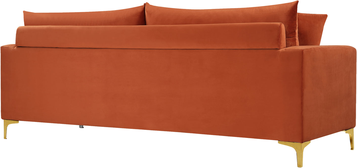 barrel cognac velvet loveseat l