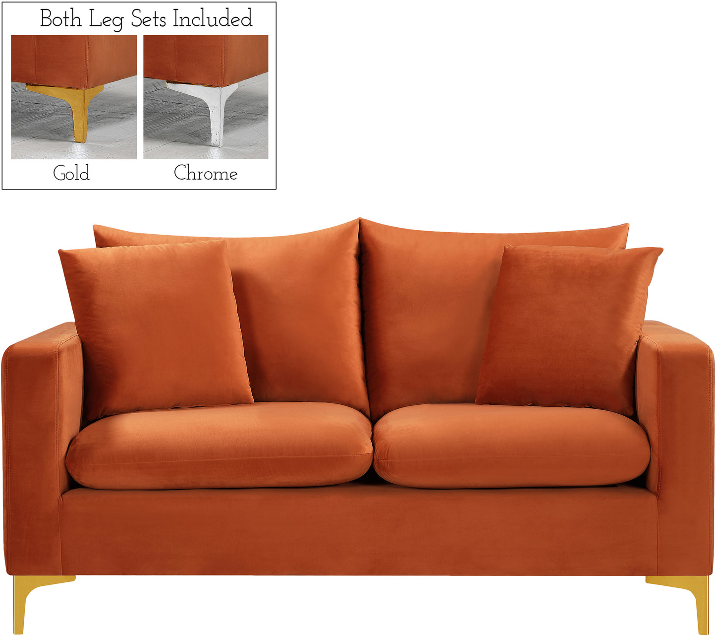 barrel cognac velvet loveseat l