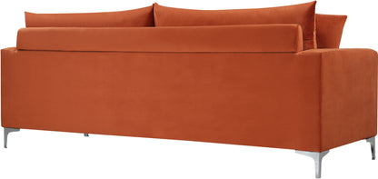 Barrel Cognac Velvet Sofa S