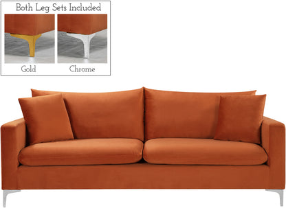 Barrel Cognac Velvet Sofa S