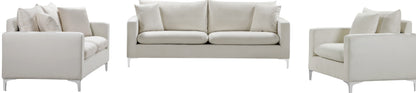 Barrel Cream Velvet Loveseat L