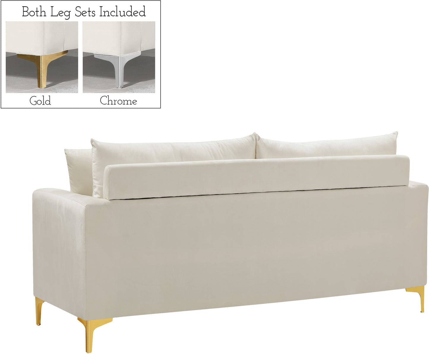 barrel cream velvet loveseat l