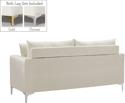 Barrel Cream Velvet Loveseat L