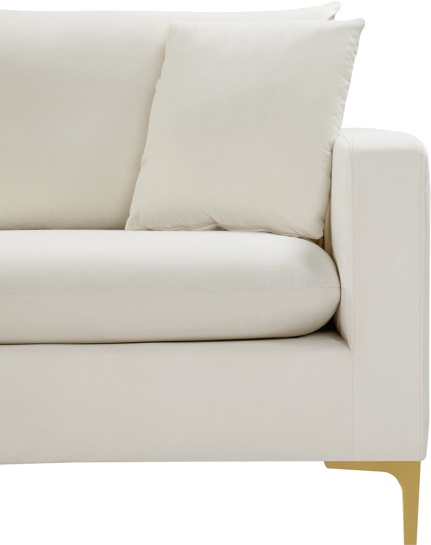 barrel cream velvet loveseat l