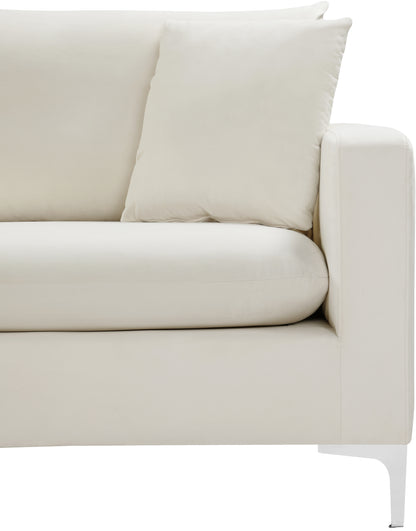 Barrel Cream Velvet Loveseat L