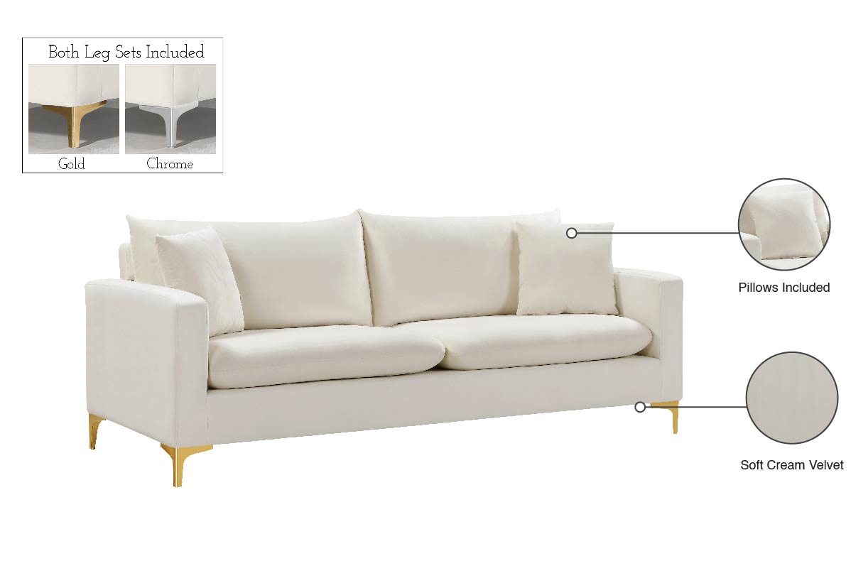 barrel cream velvet sofa s