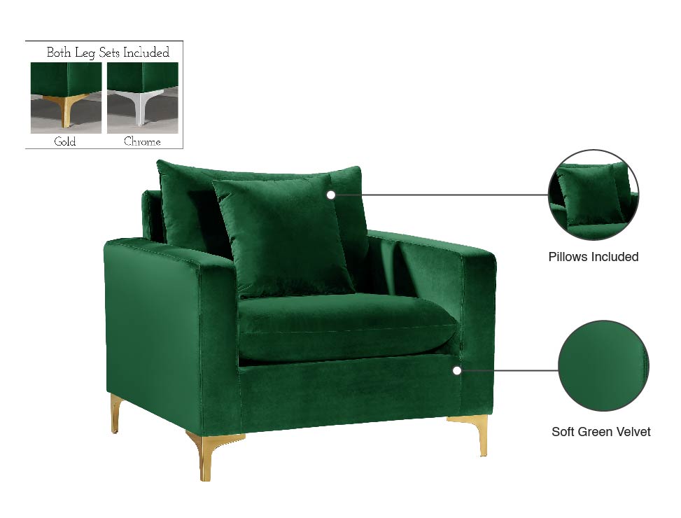 barrel green velvet chair c