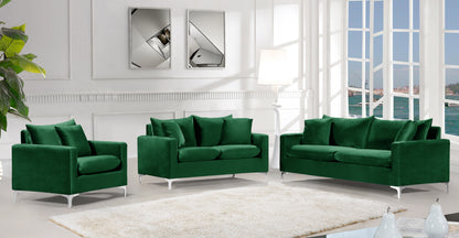 Barrel Green Velvet Loveseat L