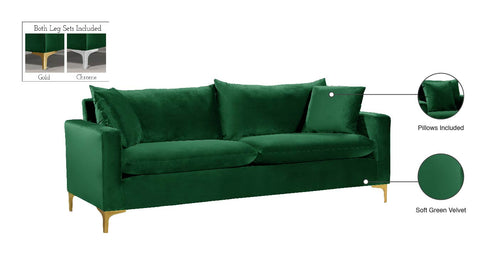Barrel Green Velvet Sofa S