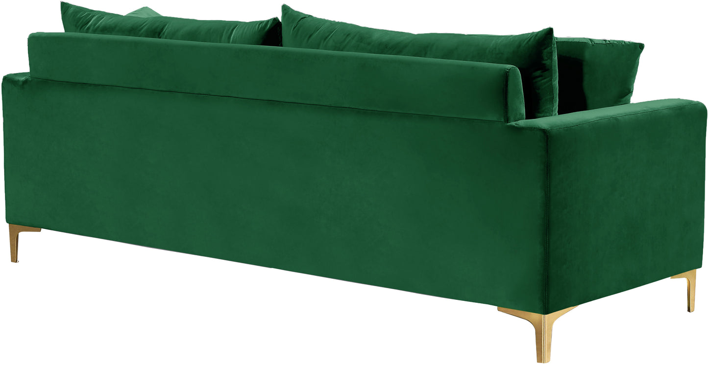 barrel green velvet sofa s