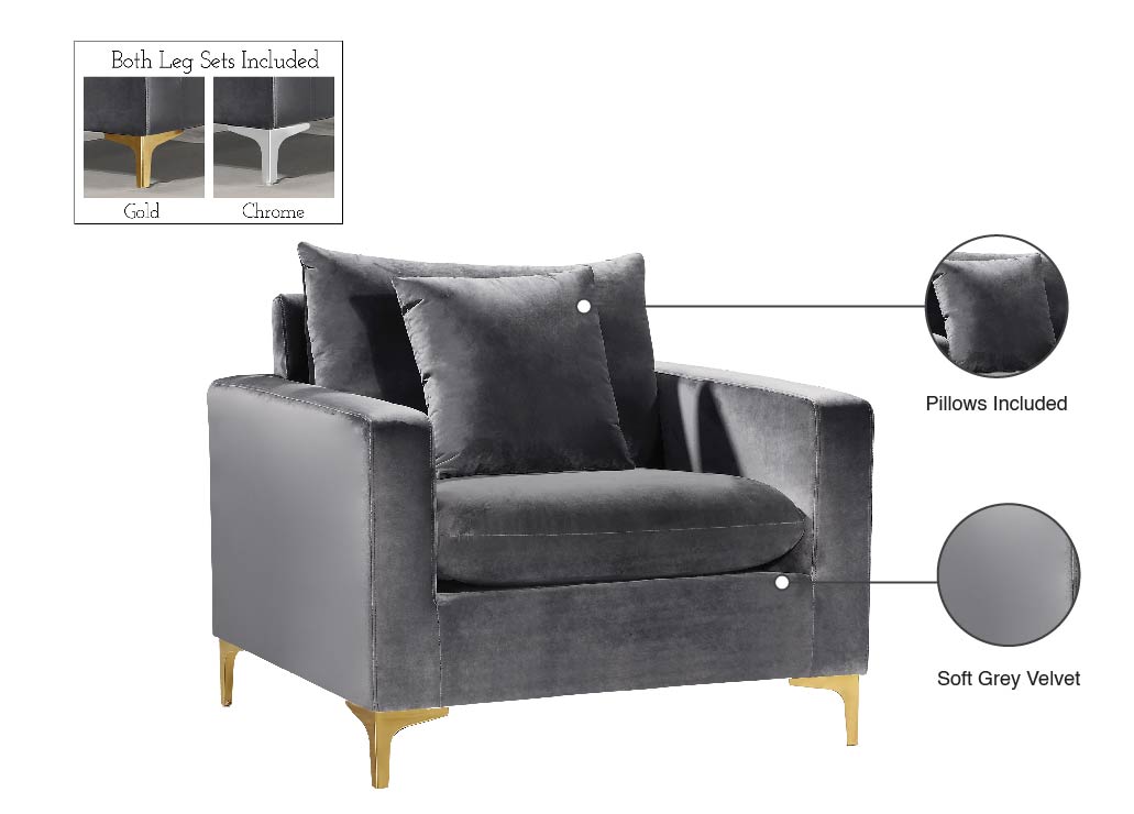 barrel grey velvet chair c