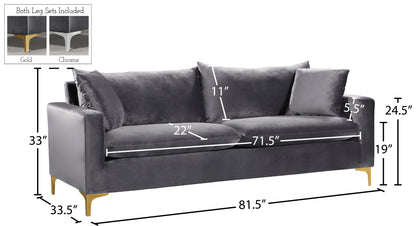 Barrel Grey Velvet Sofa S
