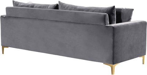 Barrel Grey Velvet Sofa S