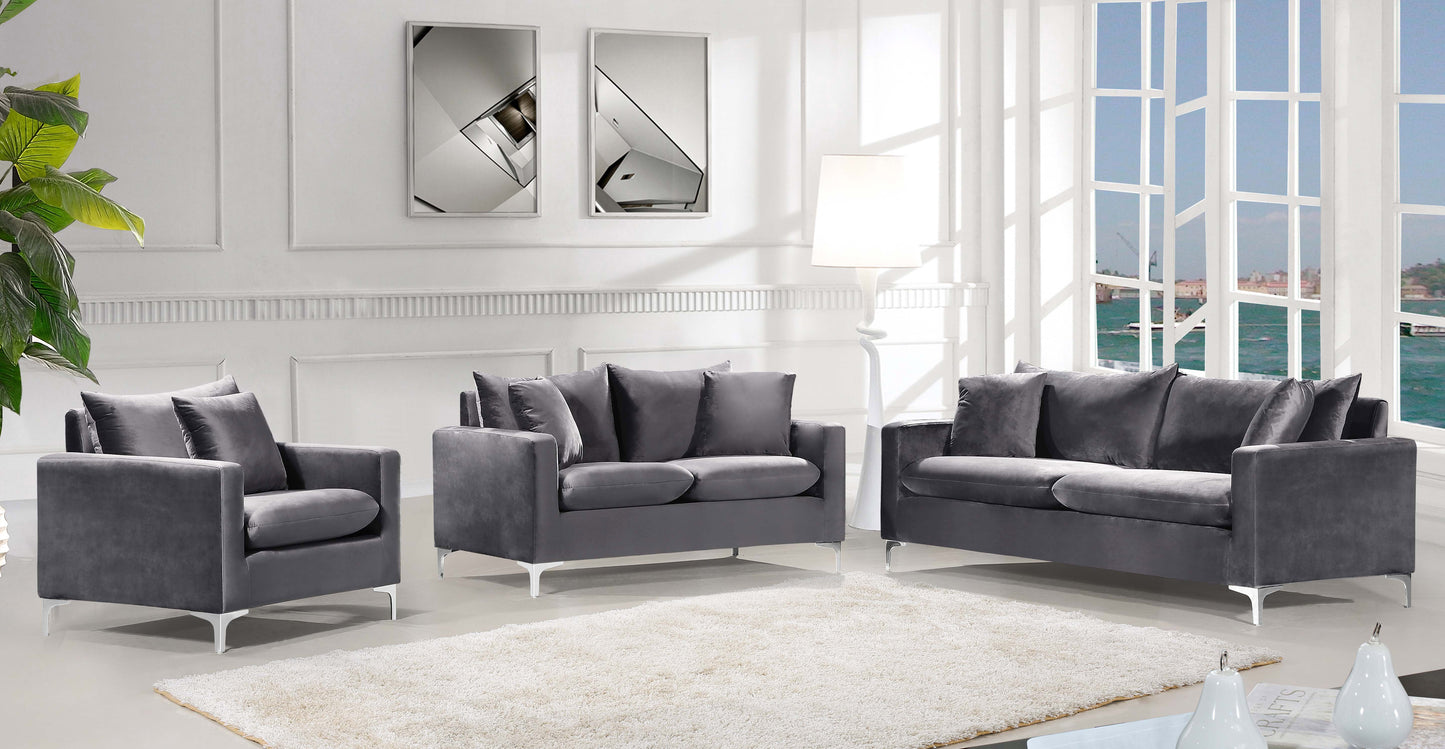 barrel grey velvet sofa s