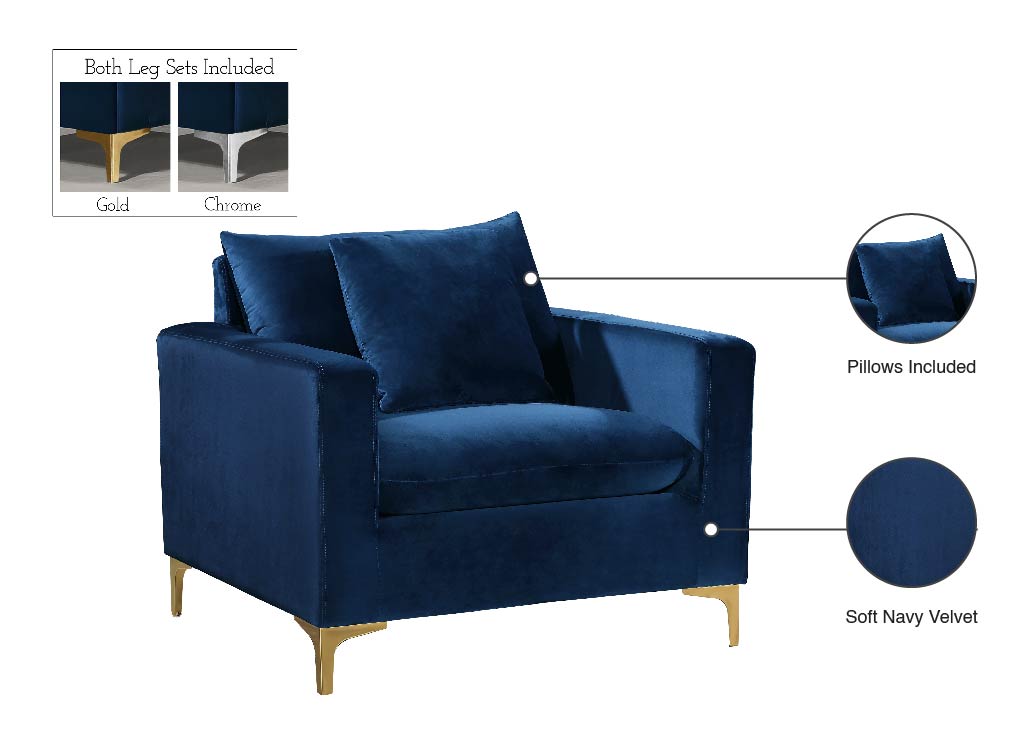 barrel navy velvet chair c