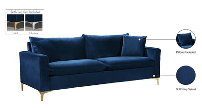 Barrel Navy Velvet Sofa S