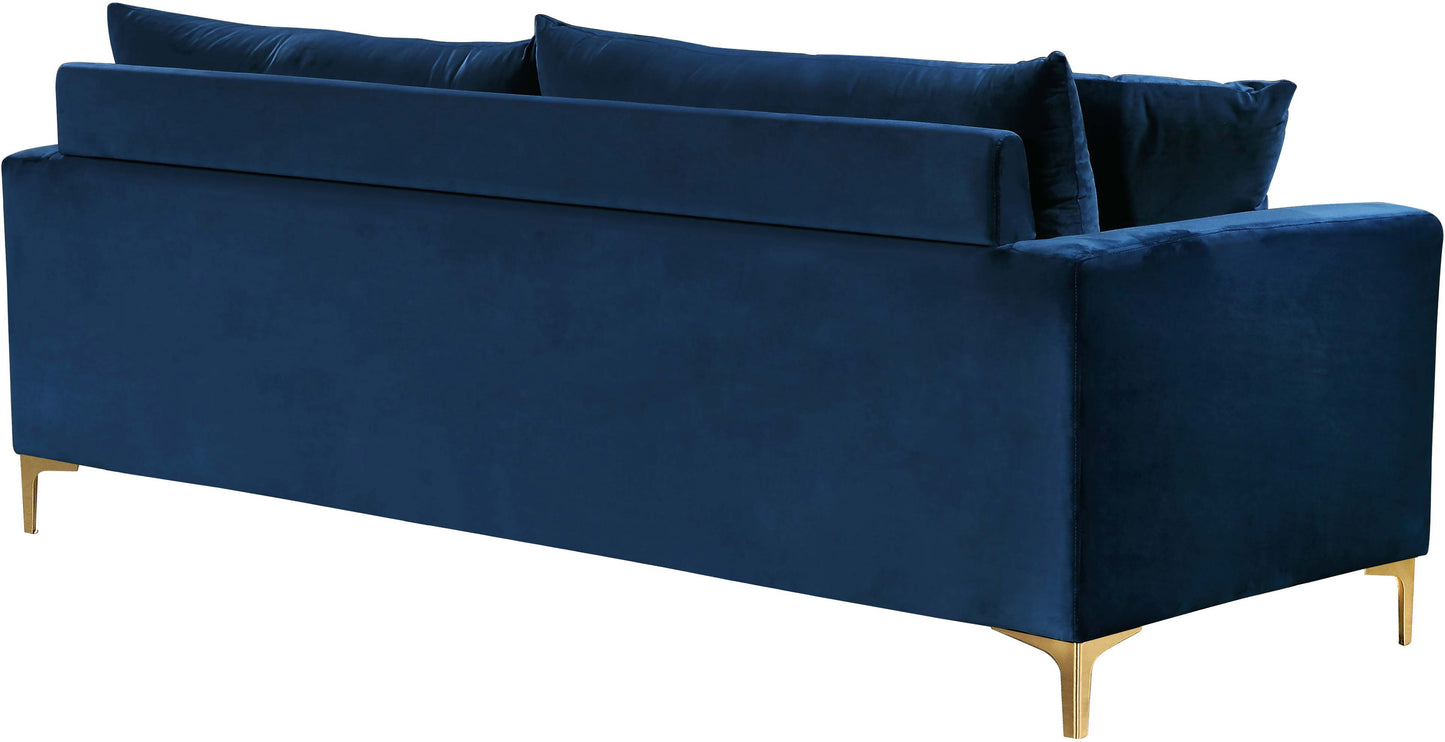 barrel navy velvet sofa s