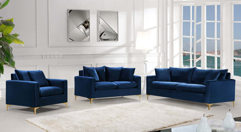 Barrel Navy Velvet Sofa S