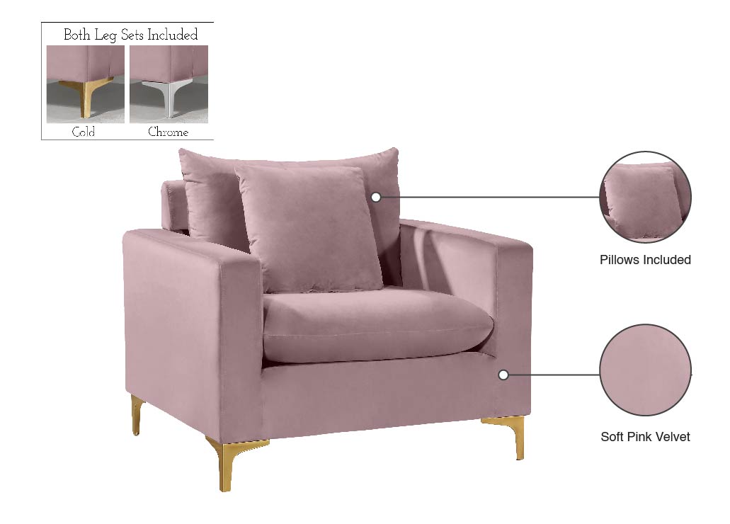 barrel pink velvet chair c