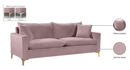 Barrel Pink Velvet Sofa S