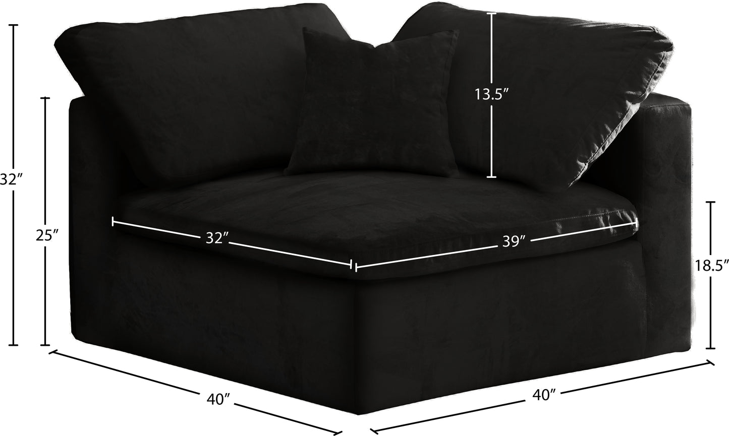 hyatt black velvet chair corner