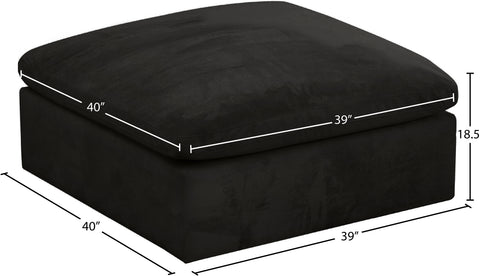 Hyatt Black Velvet Ottoman Ott