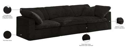 Hyatt Black Velvet Comfort Modular Sofa S119