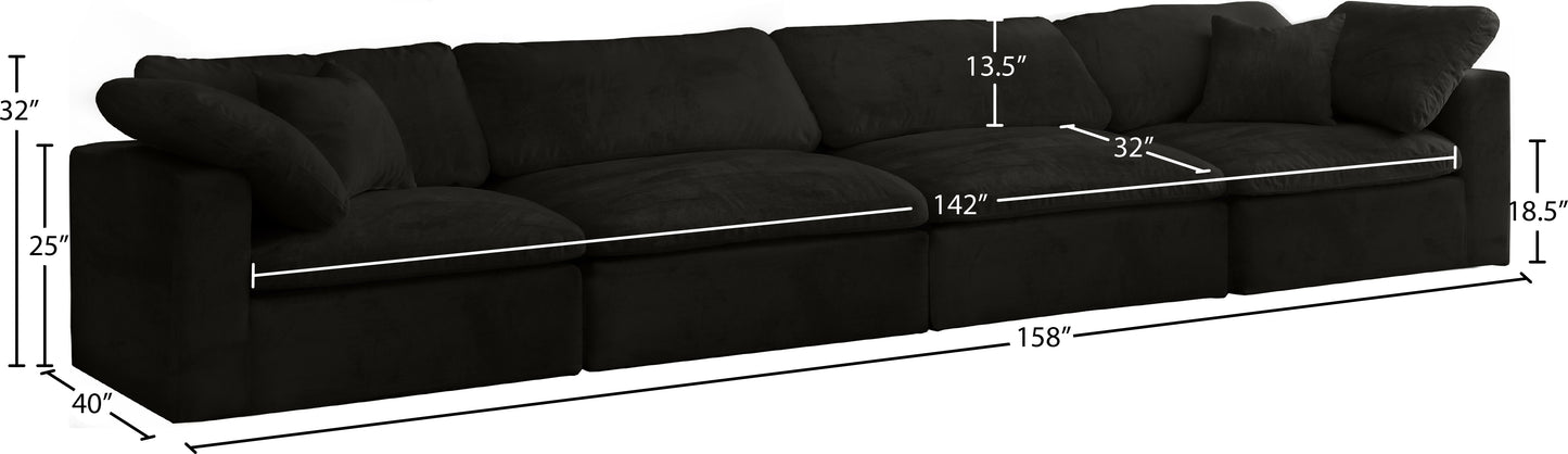 hyatt black velvet comfort modular sofa s158