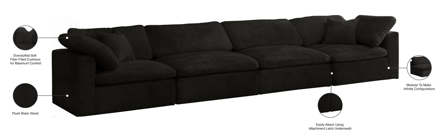 hyatt black velvet comfort modular sofa s158