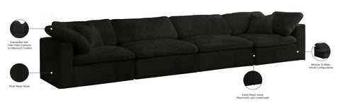 Hyatt Black Velvet Comfort Modular Sofa S158