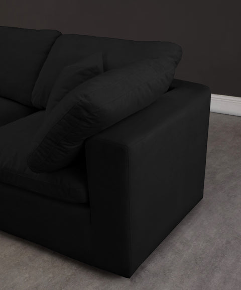 Hyatt Black Velvet Comfort Modular Armless Sofa S78