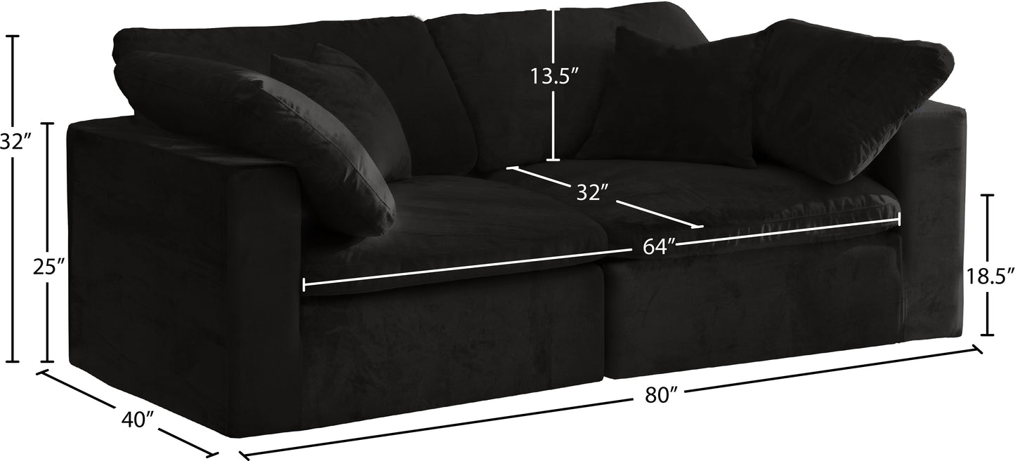 hyatt black velvet comfort modular sofa s80