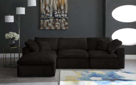 Hyatt Black Velvet Comfort Modular Sectional Sec4A