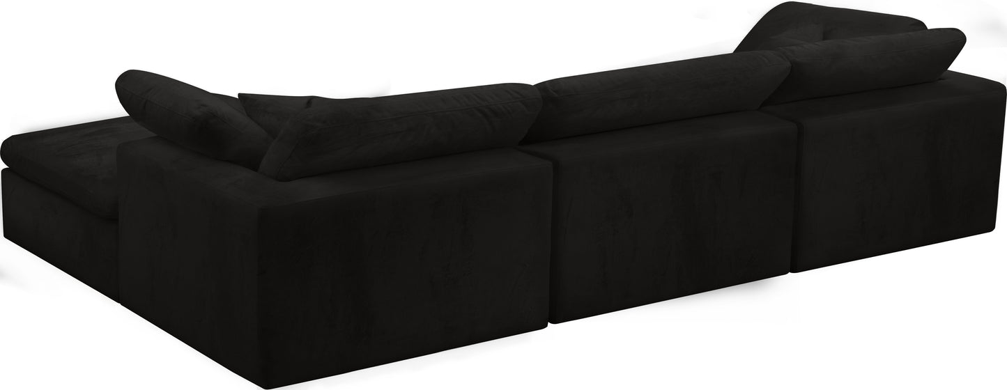 hyatt black velvet comfort modular sectional sec4a