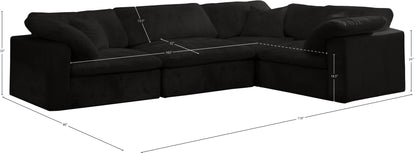 Hyatt Black Velvet Modular Sectional Sec4C