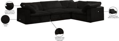 Hyatt Black Velvet Modular Sectional Sec4C