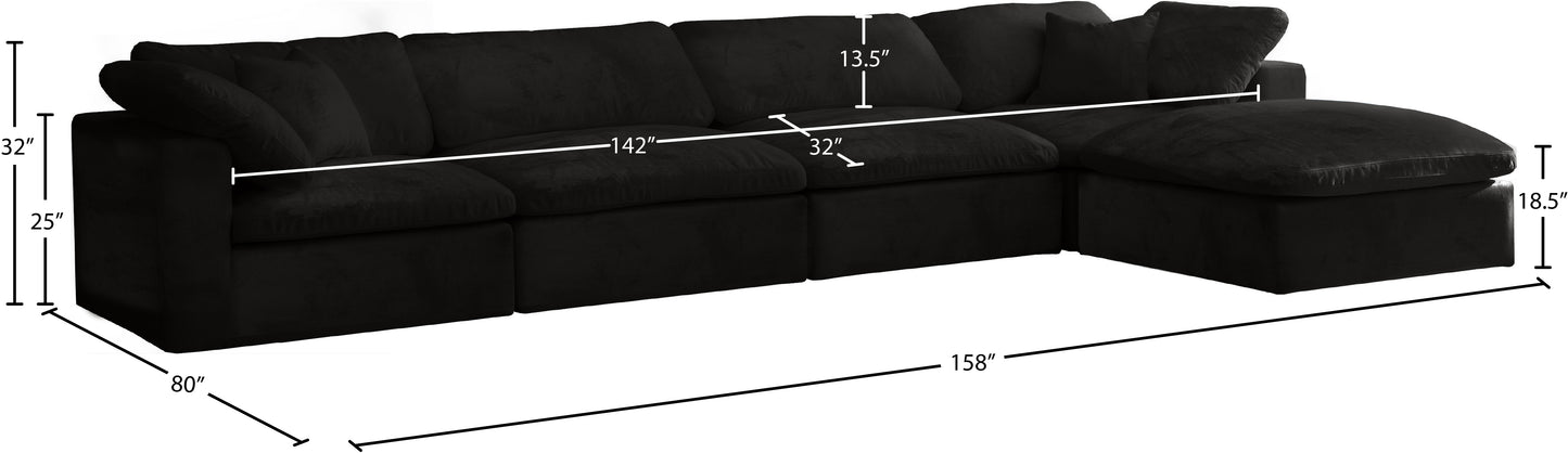 hyatt black velvet comfort modular sectional sec5a