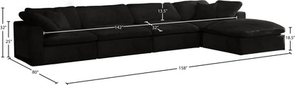 Hyatt Black Velvet Comfort Modular Sectional Sec5A