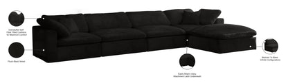 Hyatt Black Velvet Comfort Modular Sectional Sec5A