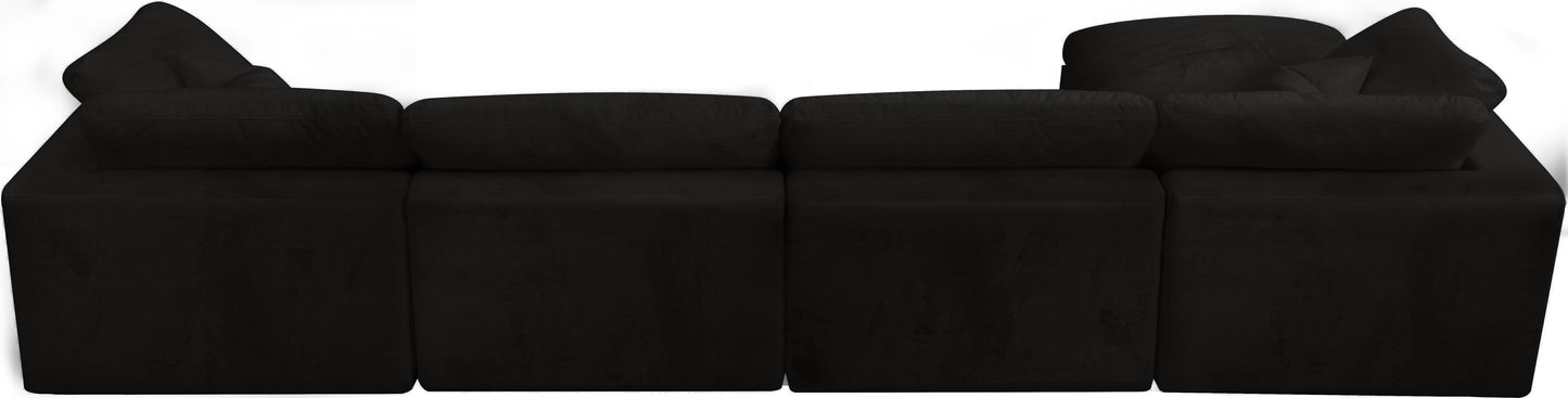 hyatt black velvet comfort modular sectional sec5a